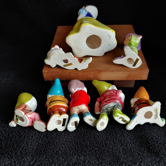 Disney Set Snow White Seven Drawfs Pottery - Picture 13 of 14